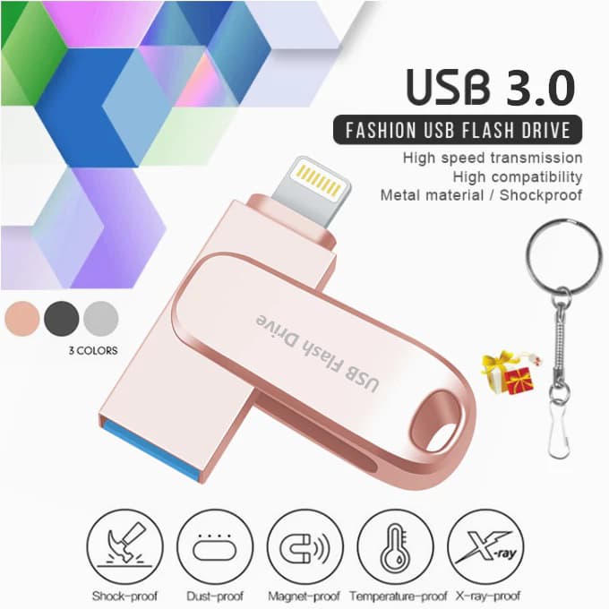 Pen drive De Porta Dupla Compatível Com iPhone 11 , 12 , 13 , 14 E Computadores , Dispositivo Externo De Armazenamento D