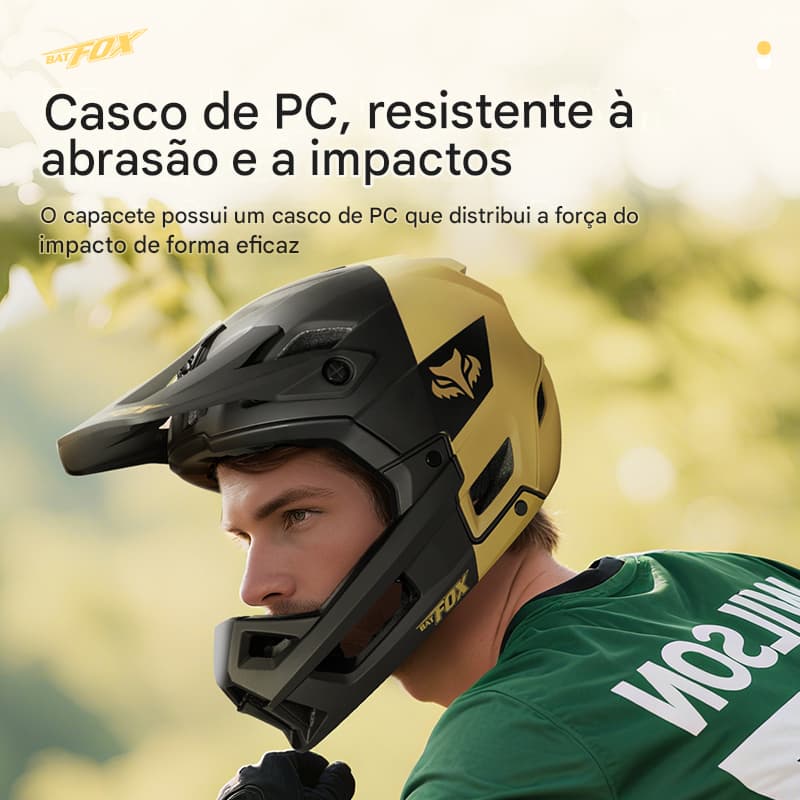 BATFOX Capacete completo para bicicleta masculino Capacete com tudo incluído Ciclismo Off-road Mountain Road Equitação A