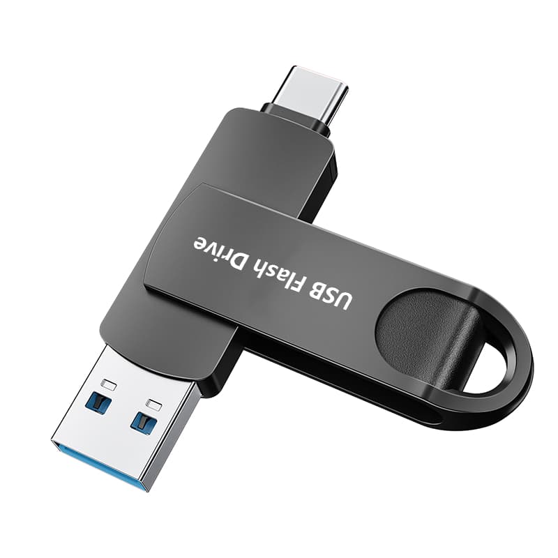 Unidade Flash USB Tipo C De Metal 2 Em 1 De Alta Velocidade , Bastão De Memória OTG Portátil Para iPhone 15/16/17 , Andr