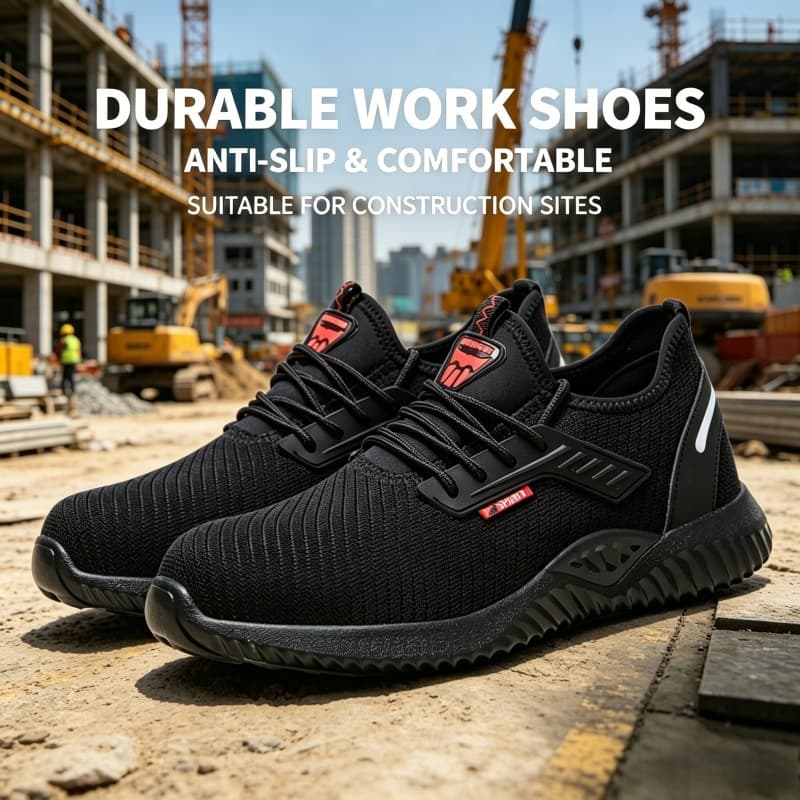 Sapatos De Segurança Para Homens , Tecidos Respiráveis Com Biqueira De Aço , anti-Choque E Penetração Trabalho Confortáv