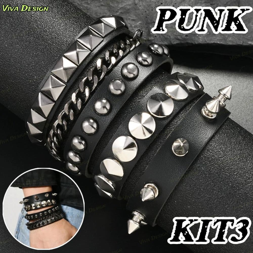 Moda Estilo Punk Gótico Rock Pulseira De Couro PU Festa Exclusiva Presente De Natal De Halloween ROCK PUNK