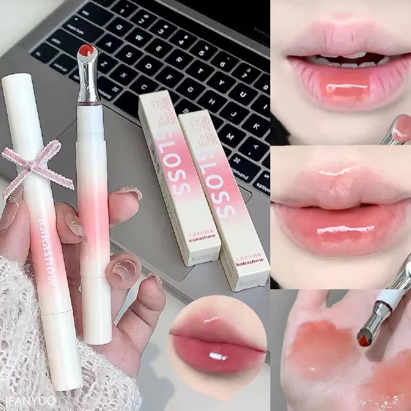 Cabeça De Escova De Metal Brilho Soro Lábio Esmalte Gelo Diamante Espelho Labial Plumping Batom Hidratante Geléia Essênc