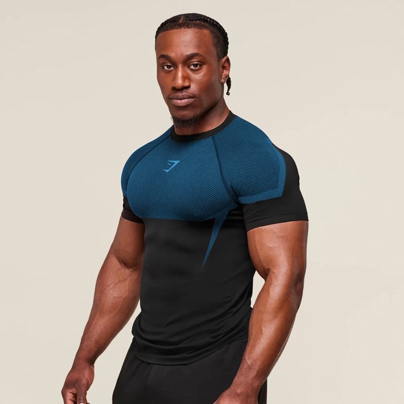 Camiseta Masculina Stretch Muscular Fitness Adequada Para Esportes Ao Ar Livre Jogging Ginásio 50kg-110kg Disponível