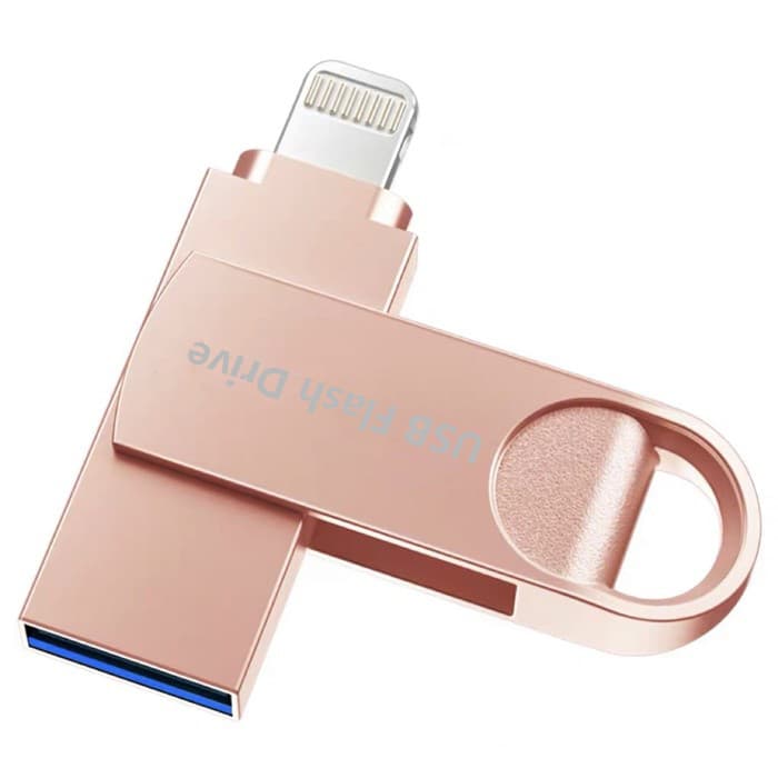 Unidade Flash USB 2 Em 1 , Armazenamento De Telefone OTG Para iPhone E PC , Bastão De Memória De Conector Duplo Fotos Ví
