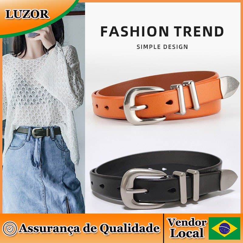 Luzur primeira camada de couro genuíno senhoras cinto All-Match fivela prata Retro cinto com Jeans cinto Casual feminino