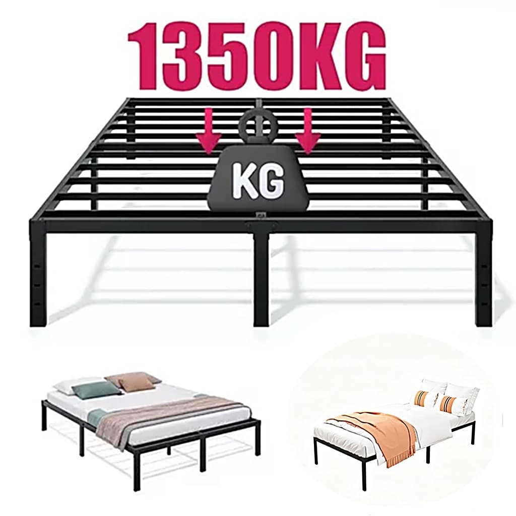 Estrutura de cama de Metal, fácil instalação, suporte estável reforçado com barra de aço, único duplo Universal