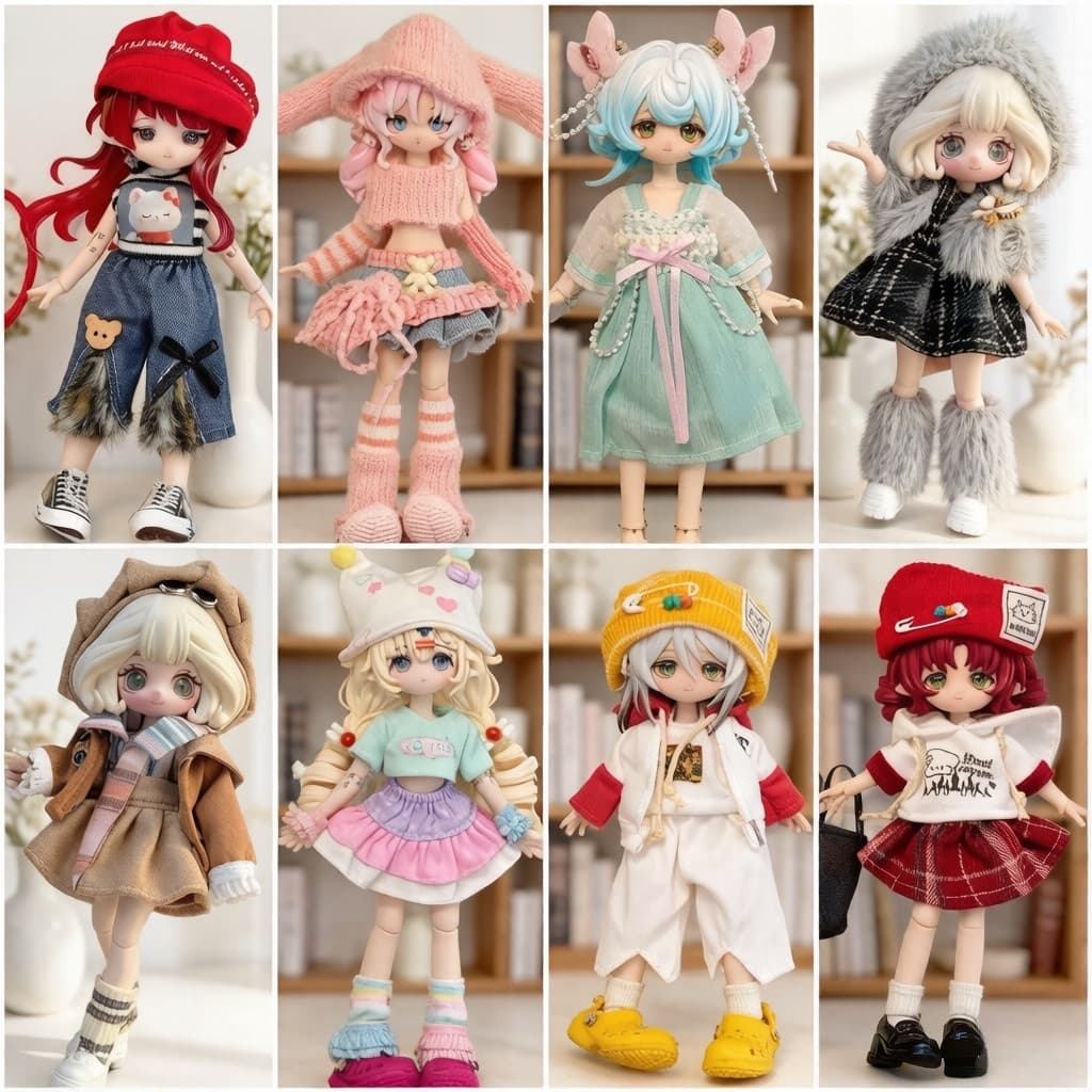OB11 conjunto de roupas de bebê 11-17cm boneca moda roupas adequadas para Penny/Bonnie/Ni coelho/Asami corpo BJD roupas