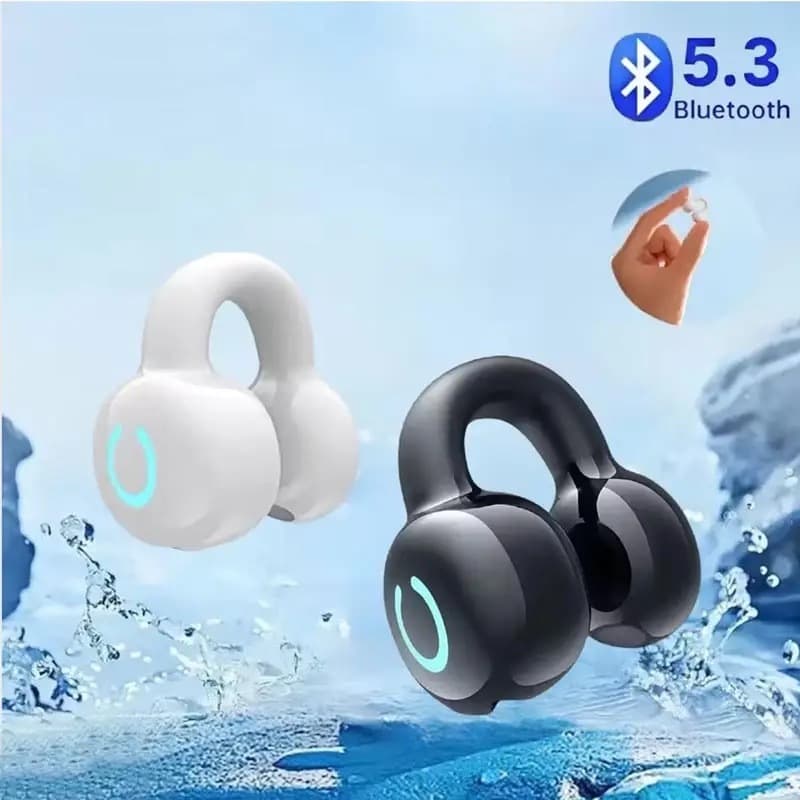 Bluetooth 5.3 Fone De Ouvido Clipe Fones TWS Sem Fio Alta Fidelidade Estéreo Redução Ruído