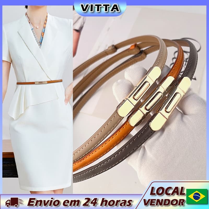 Vitta cinto fino feminino cinto mais fino olhar combinando vestido terno All-Match