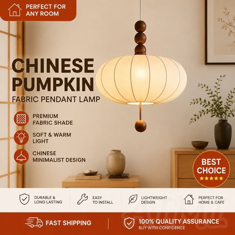 Retrô Lampu Gantung   Estilo Chinês Lustre Para Sala Lustre Pendente Sala De Jantar Abajur De Tecido Lustre Para Cozinha