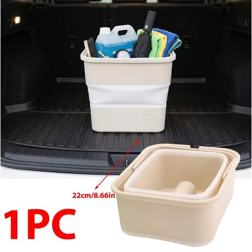 Lixeira Dobrável para Carro com Alça, Resistente à Água, Compacta para Porta-malas ou Assento