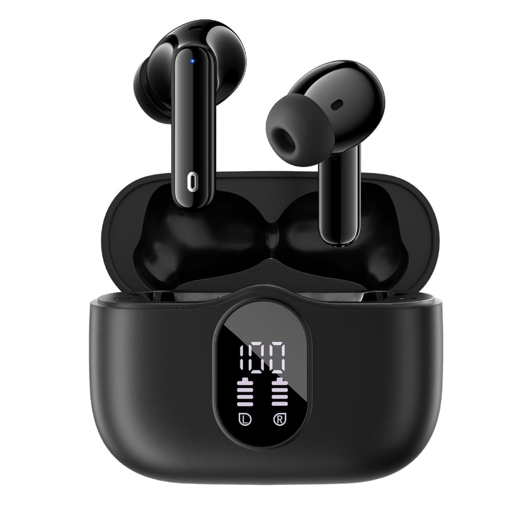Fone de Ouvido sem Fio Bluetooth 5.4, Cancelamento de Ruído, 50 Horas de Bateria, 4 Mics ENC, Resistente à água, Perto