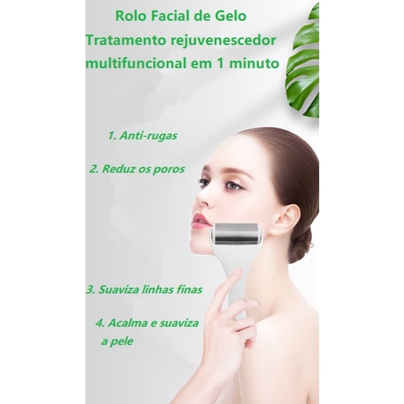 Ferramenta de cuidados de massagem de beleza facial rolo de gelo de aço inoxidável levantamento facial endurecimento mas