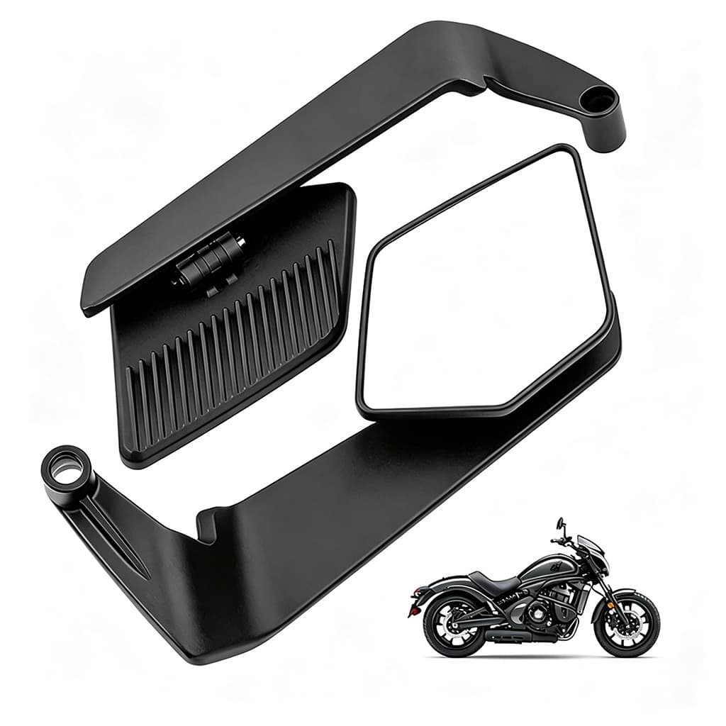 Espelho Retrovisor New Airfoil Asa De Vento Esportivo, Rotação De 180°, Universal HONDA/YAMAHA TODAS