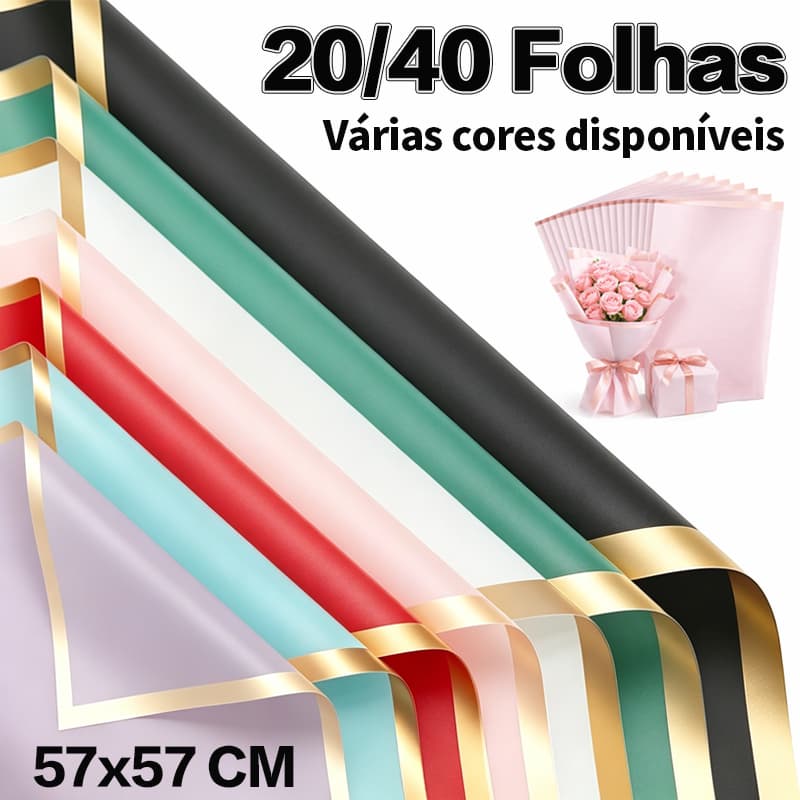 KIT 20/40 Unidades Papel Para buquê de Flores e Buquês Impermeável Aromático