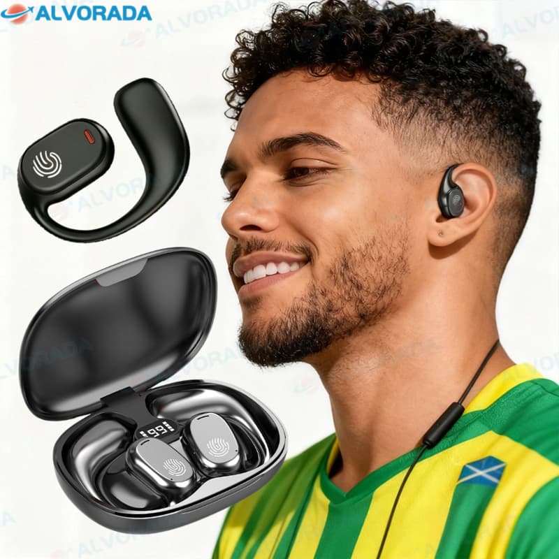 Fone Bluetooth Esportivo TWS 5.3 - À Prova de Suor, Bateria Longa Duração + Display de Carga-ALV