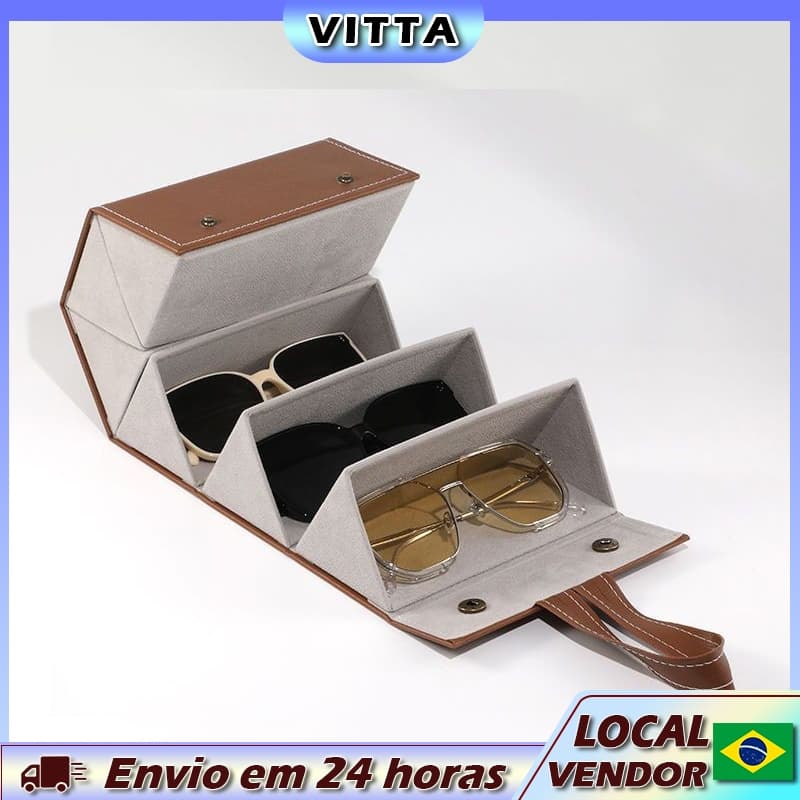 VITTA caixa de armazenamento de óculos multifuncional caso senhoras dobrável portátil High-End à prova de pressão caso d