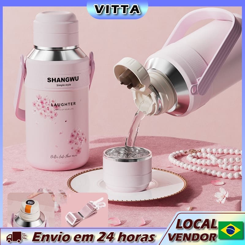 VITTA termômetro inteligente copo térmico 316 aço inoxidável grande capacidade garrafa de esportes ao ar livre das mulhe
