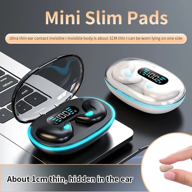 X55 Mini à prova d'água, fone de ouvido Bluetooth 5.3 sem fio para dormir, cancelamento de ruído de alta qualidade, adeq