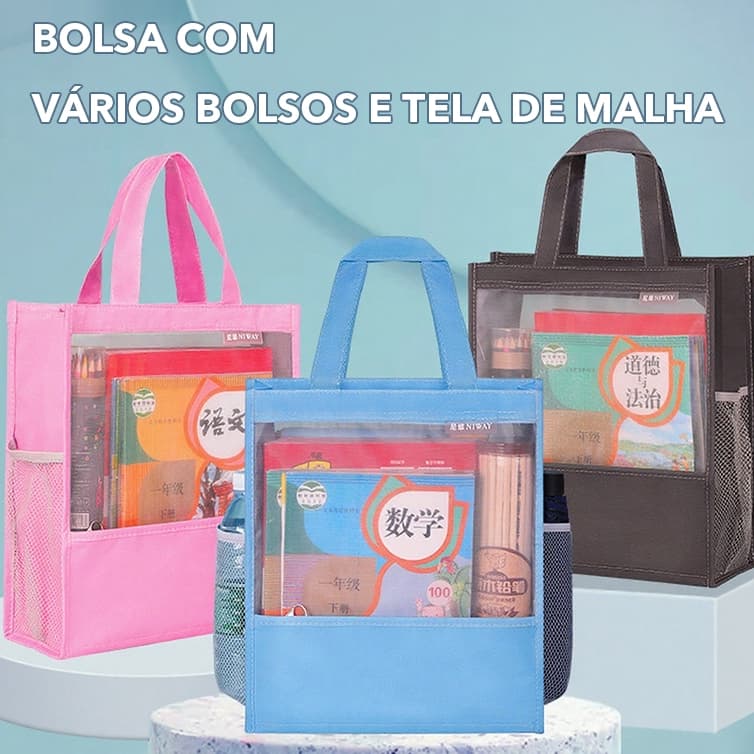 Bolsa De Compras Multifuncional Em Malha Dupla De Grande Capacidade  Disponível Em Quatro Cores