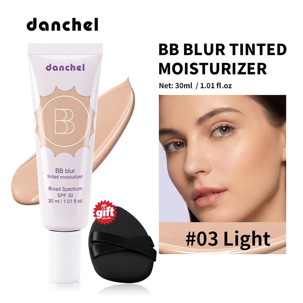 Danchel BB Blur Tinted Moisturizer 30ml SPF30 Protetor Solar Primer 12H Minimizador De Poros Fosco De Longa Duração Que