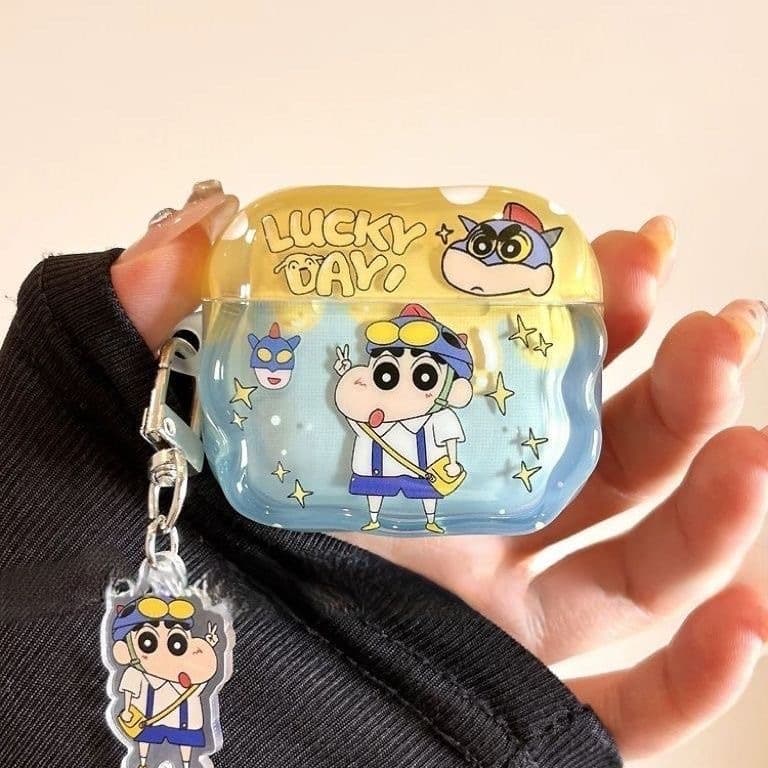 Capa protetora para fones de ouvido do Shinnosuke Crayon para AirPods de quarta e terceira geração, à prova de quedas