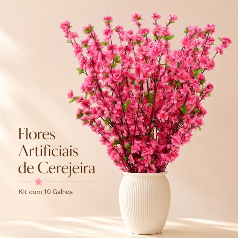 Kit 10 Buquê De Flores De Cerejeira Artificial , Flor De Pêssego rosa , Estilo oriental Para Decoração De Casamento 63CM