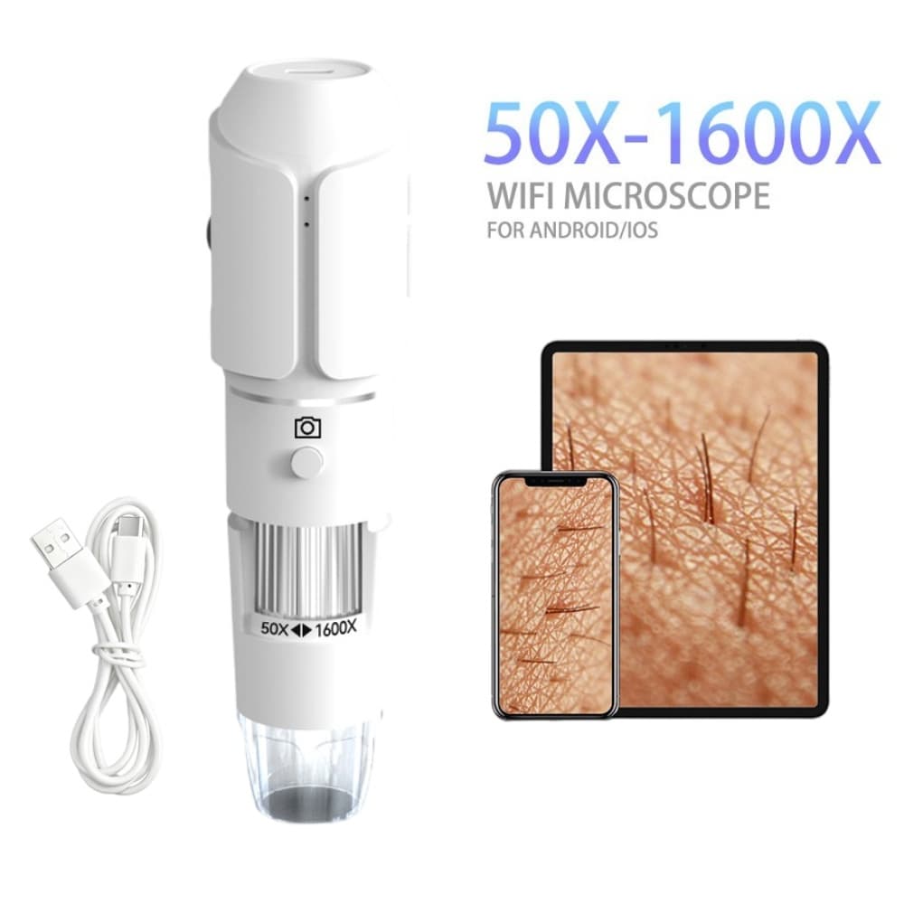 Microscópio Digital Sem Fio 1600X Para Rosto Câmera HD Cuidados Mini Portátil
