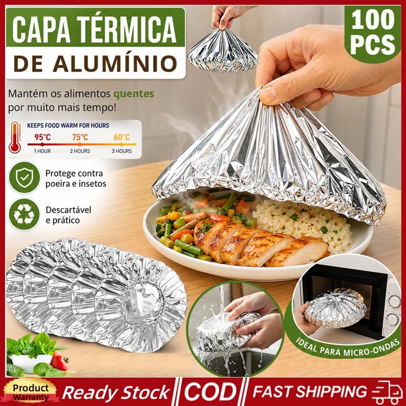 20-100 Peças Para Isolamento Térmico E Preser Filme De Folha De Alumínio Reutilizável De Qualidade Alimentar Doméstico