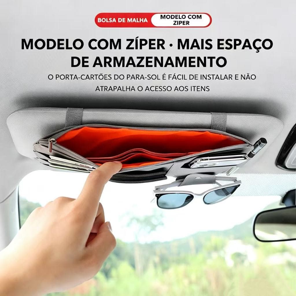 Clipe de armazenamento de defletor de carro multifuncional bolsa de armazenamento de viseira solar