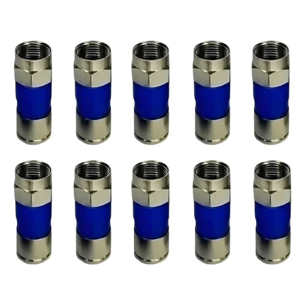 Conectores Compressão Azul Rg-6 Cabo Coaxial C/ 100 Unidades