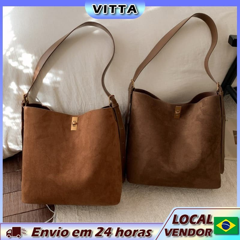 VITTA Retro fosco balde saco de grande capacidade feminino High-End sentido saco do mensageiro de um ombro sacola