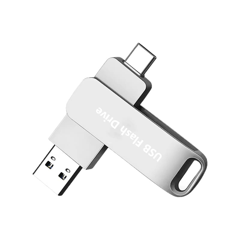 Unidade Flash USB Dupla De Metal Tipo-C-A 3.0 Caneta Rotativa De Alta Velocidade À Prova D'água Bastão De Memória De Cho