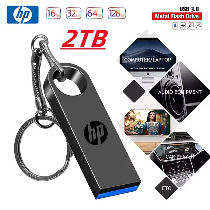 Unidade flash De Memória De Alta Velocidade De 2 Tb 32 Gb 128 64 À Prova D'água USB 3.0 Chave De Haste De metal