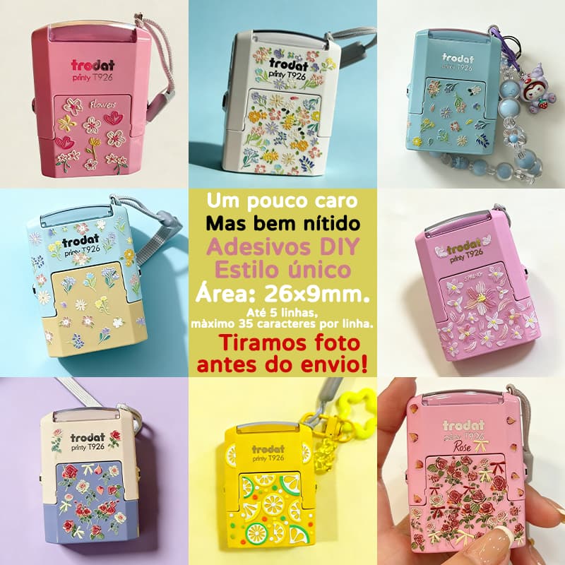 Trodat Printy T926 Carimbo De Tinta Automática Com Adesivo Personalizado Para Enfermeira Médico Escritório Empresa Borra