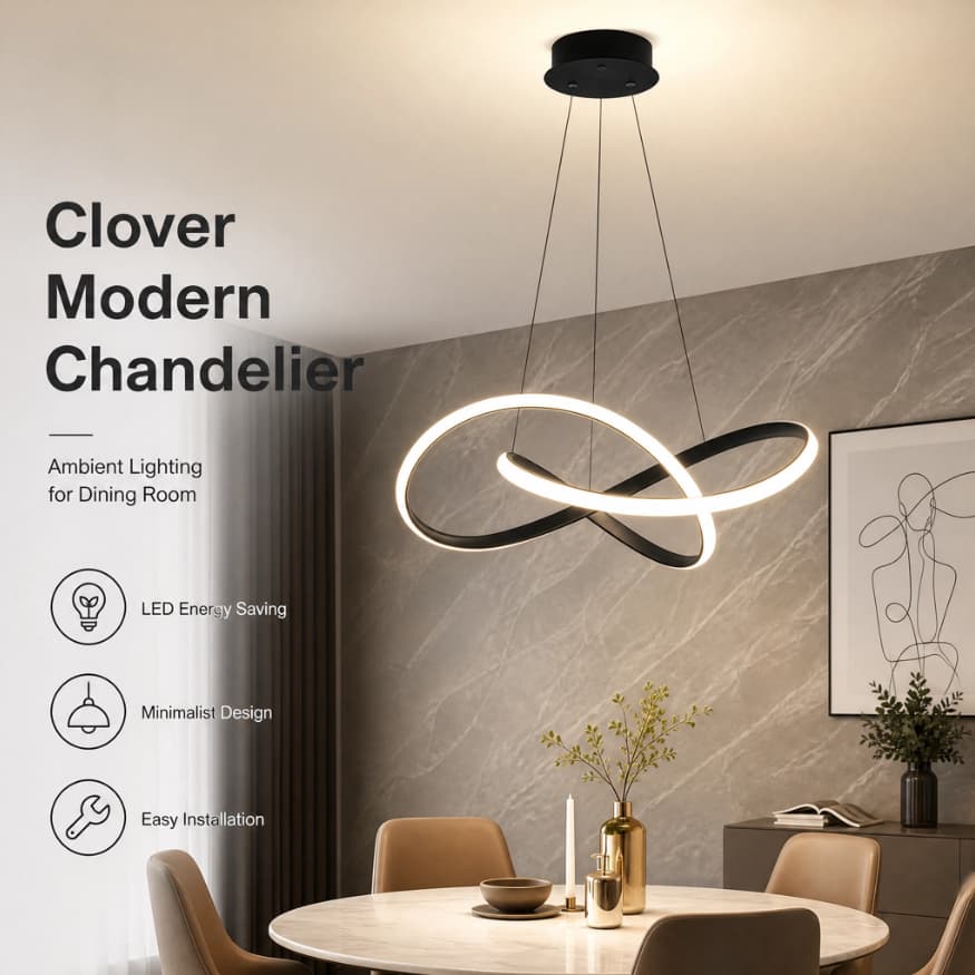 Lustre Moderno Com Pingente De Dupla Tensão 3 Cores 50CM Luminária LED Sala De Estar Quarto Preto 110V-220V