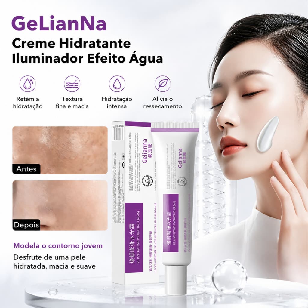 Creme Leve De Água De Absorção Rápida , Hidratante Facial Não Gorduroso Para Tamanho De Viagem Base De Maquiagem