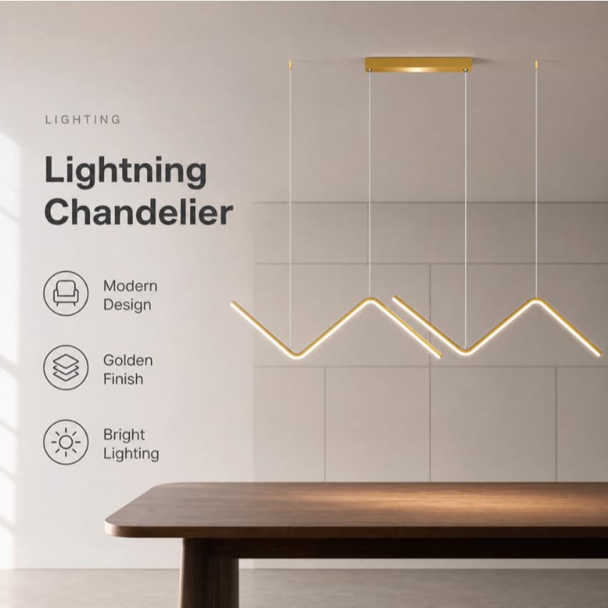 Luminária De Teto Lustre Pendente Raio Sala De jantar Led Geometria NN Mininalista