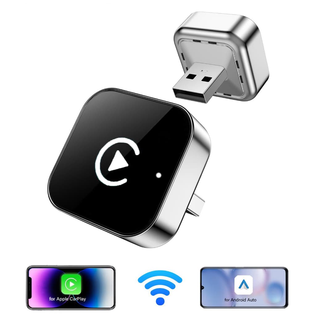 Adaptador CarPlay Sem Fio Revestido De Luxo Para Apple E Android Auto , Dongle Inteligente, plug & play, Conexão automát