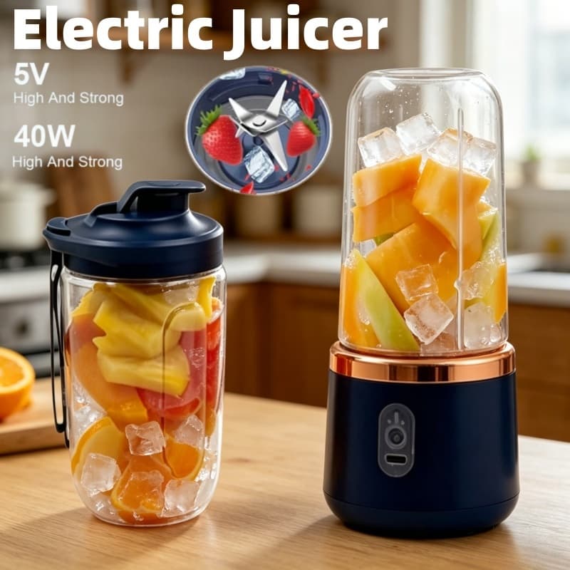 Liquidificadores De Suco De Frutas Portátil Verão Pessoal Elétrico Mini Garrafa Casa USB 6 Lâminas Espremedor Copo Máqui