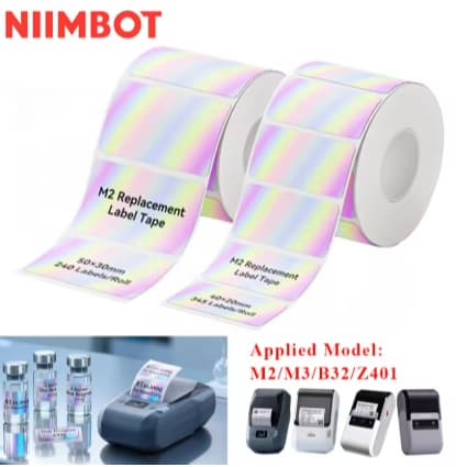 NIIMBOT M2/M3/B32/Z401 Laser Prata Etiqueta Rolo De Transferência De Calor Ao Ar Livre À Prova Dwaterproof Água Resisten