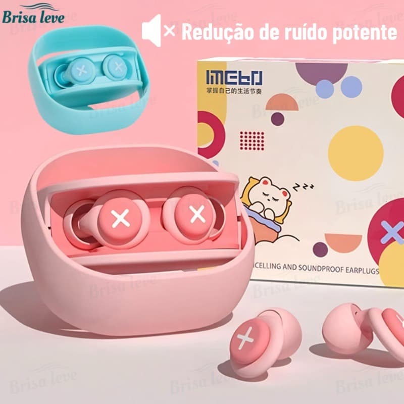 Tampões Auriculares De Silicone Isolamento Acústico Redução De Ruído Com Esponja Macia Protetor Auricular