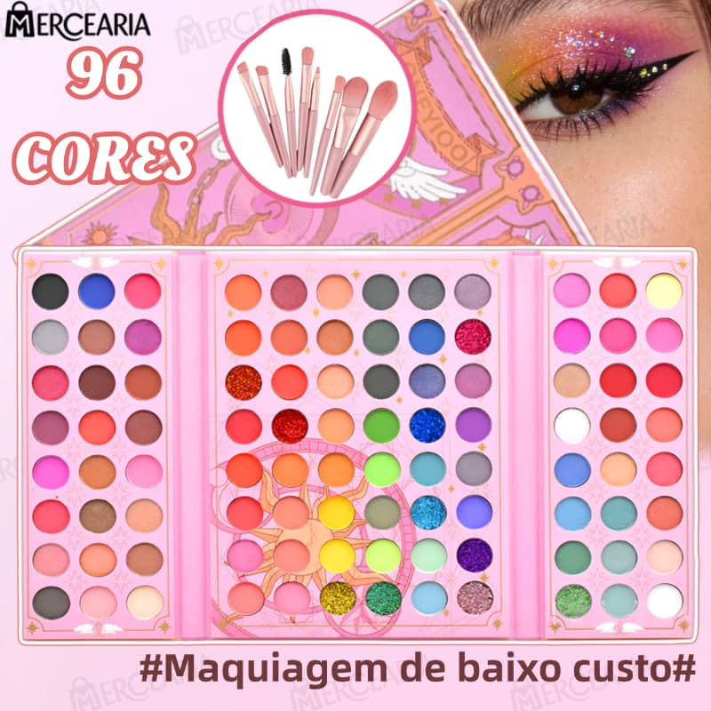 Paleta De Sombra De Olho Em 96 Cores Perolada / Fosca / Com Glitter / Longa Duração expirado até pelo menos 2029-MC