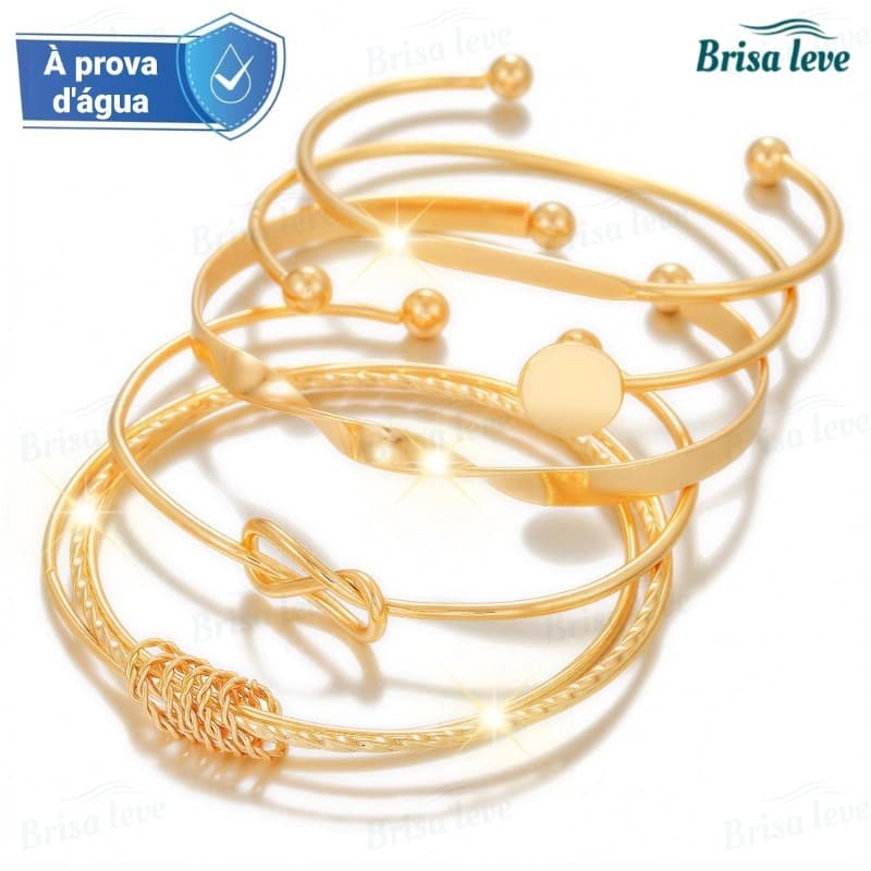 Novo Conjunto De Pulseira De Torção Geométrica 5 Peças Para Mulheres Minimalista Empilhável Presente De Joias Da Sorte