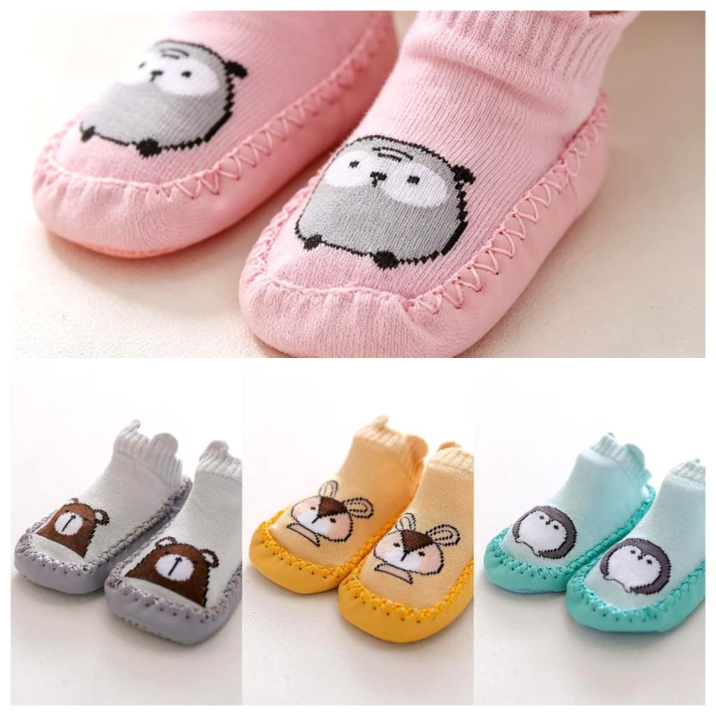 Primavera E Outono Sapatos De Meia Para Bebê , Meias Antiderrapantes Com Sola De Couro Primeiros Caminhantes Da Criança