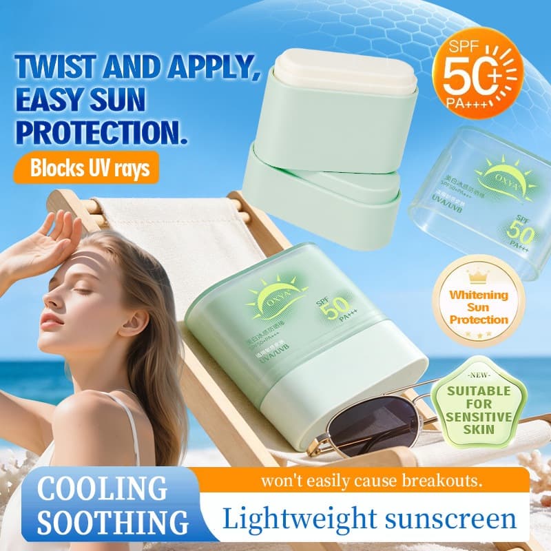OXYA Whitening Cooling Protetor Solar Em Bastão , Fps50 + PA + + , À Prova D'água De Suor , Não Gorduroso Para Rosto E C