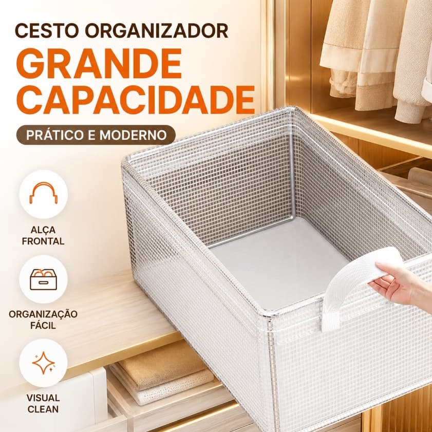 Caixa Organizadora Dobrável Roupas e Gavetas Organizadas Multiuso Feita em PVC Resistente Ecológico
