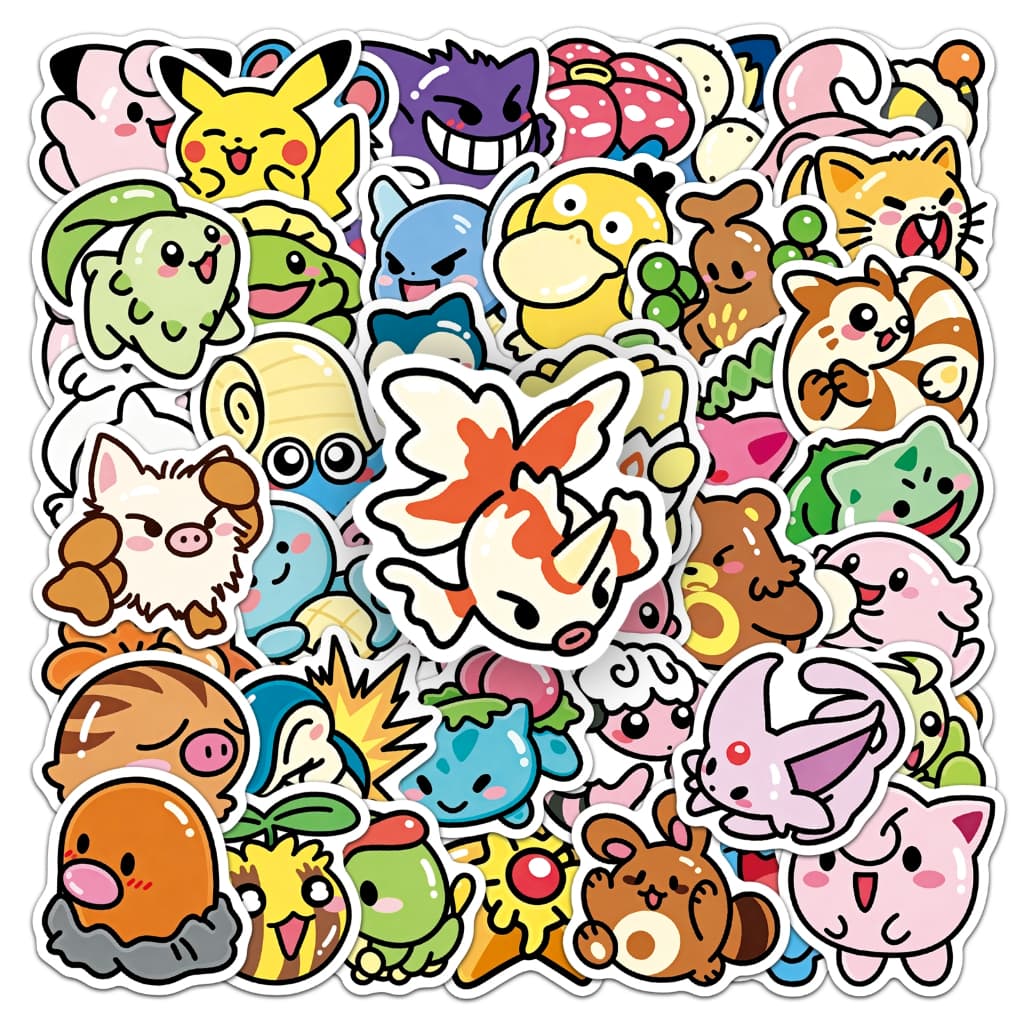 Fofo 50 Unidades ‌ Q Pokémon Adesivo À Prova D'água Para Tumbler Laptop Phone Case Adesivos De Carro Graffiti Criativo D