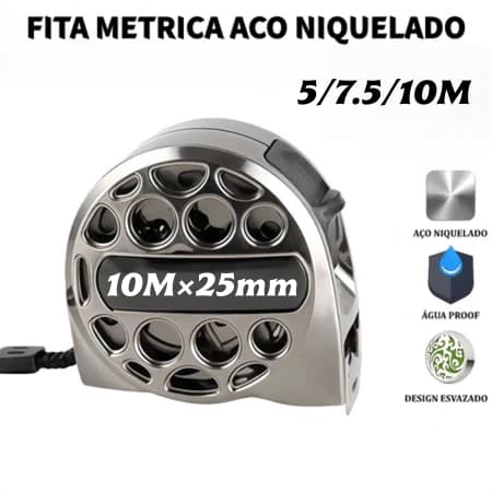 Trena Profissional 5/7,5/10m Aço Retrátil com Trava Alta Precisão Resistente ÁGUA-RESISTENTE, ANTI-FERRUGEM