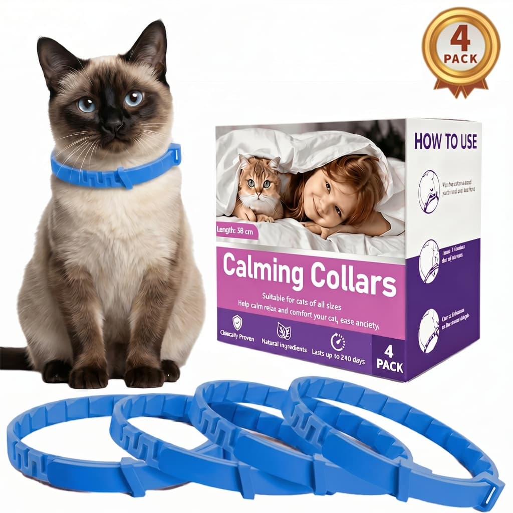Coleira Calmante Cães e Gatos  | Ansiedade Separação e Estresse | Óleos Naturais, Ajustável e Impermeável